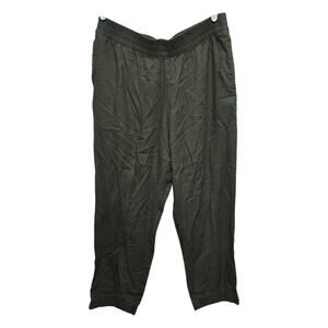 Old Navy Linen Pants Olive Green High Rise Straight L